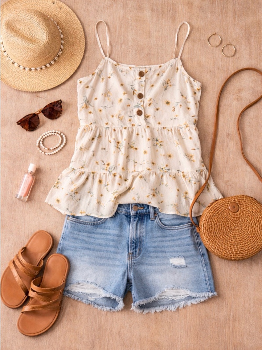 Paper Crown Cream Floral Camisole